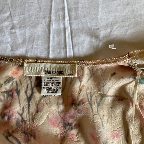 Sans Souci Floral Kimono Cardigan Style Shirt Top - Picture 7 of 7